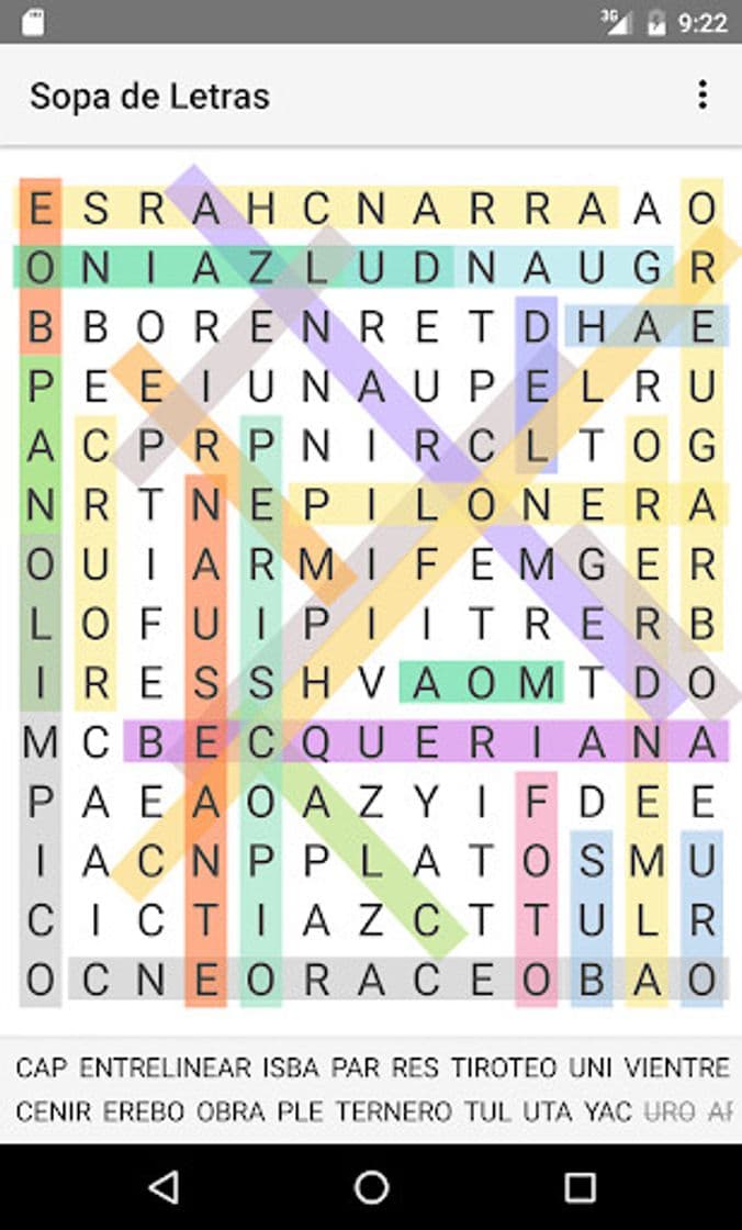 App Sopa de letras Español gratis