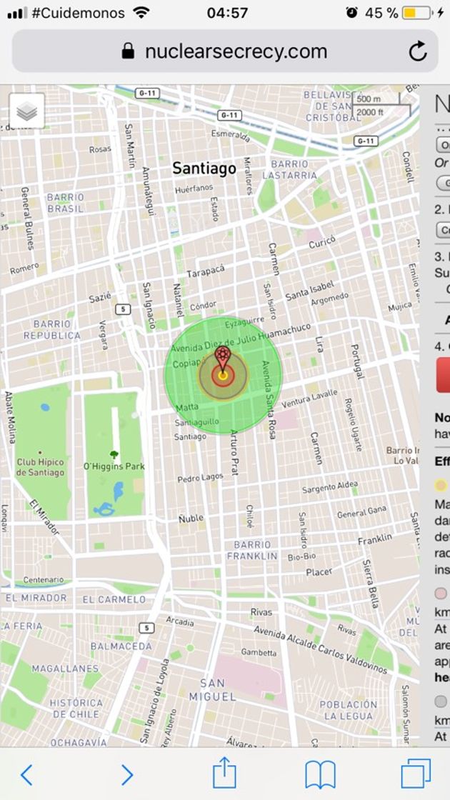 Fashion NUKEMAP es un mapa creado por Alex Wellerstein