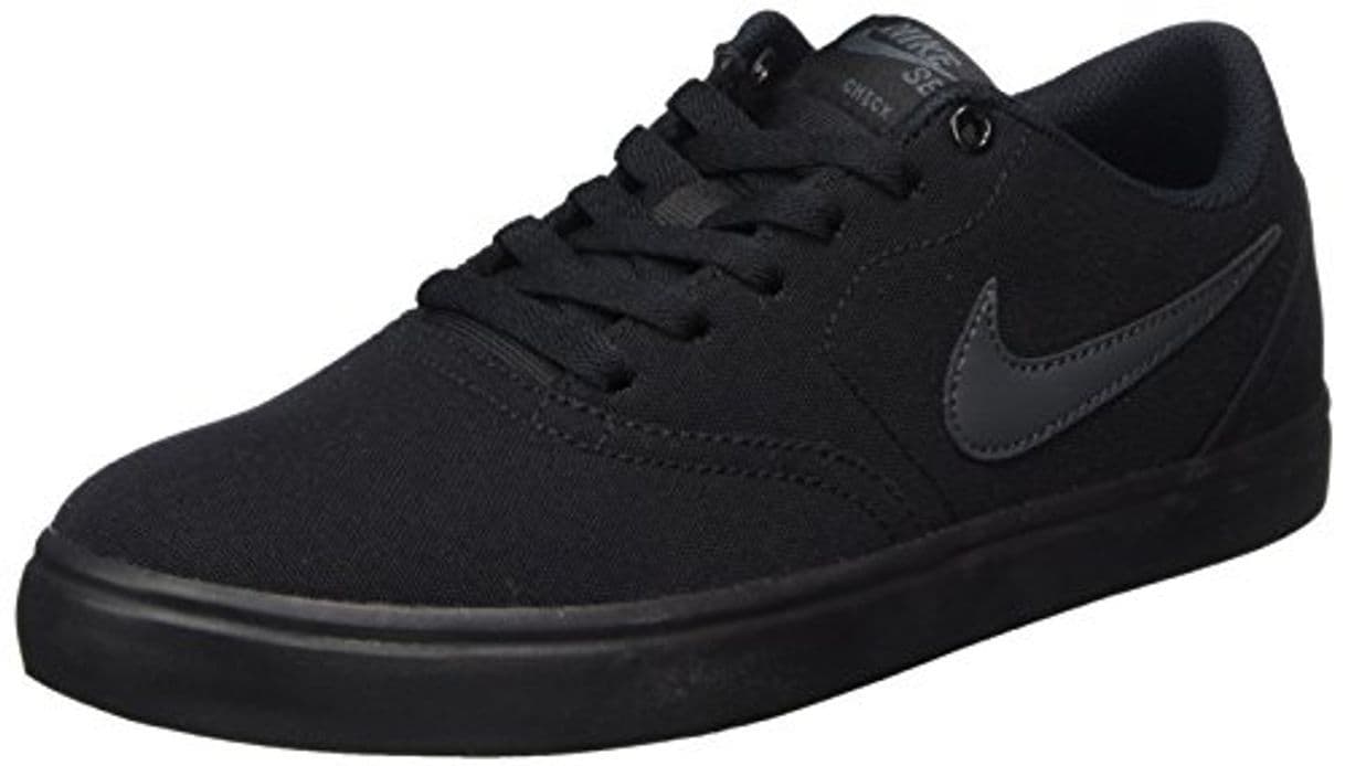 Moda Nike SB Check Solar Cnvs, Zapatillas de Skateboarding para Hombre, Negro