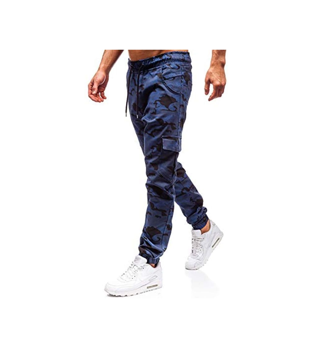 Product BOLF Hombre Pantalón Jogger Pantalones de Algodón Pantalón Deportivo Estilo Urbano 0404 Azul L [6F6]