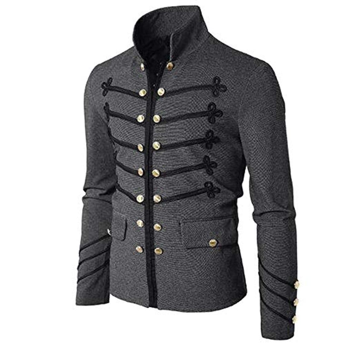 Product Abrigo de Traje de Invierno para Hombre，JiaMeng Abrigo Chaqueta gótica Botón de Bordado Abrigo Traje Uniforme Praty Outwear