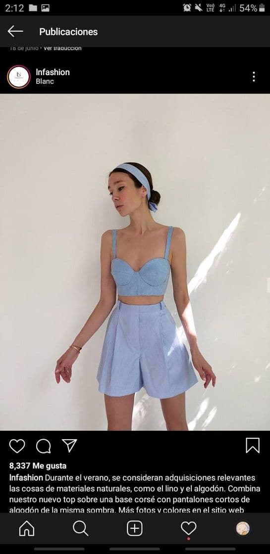 Fashion Crop-top de lino y Pantalones cortos de tiro alto