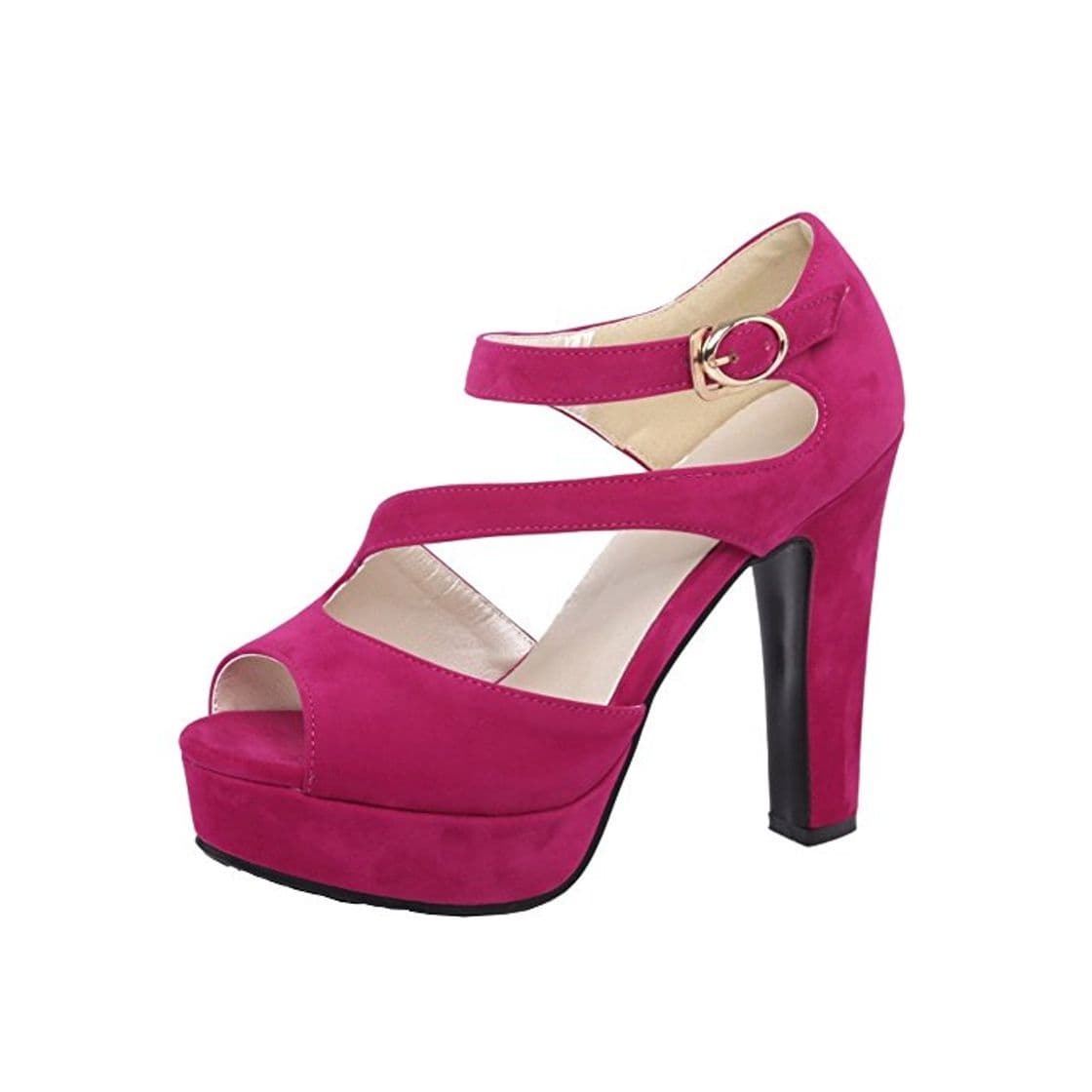 Producto RAZAMAZA Mujer Correa Tobillo Zapatos Plataforma Peep Toe Tacones Ancho Sandalias