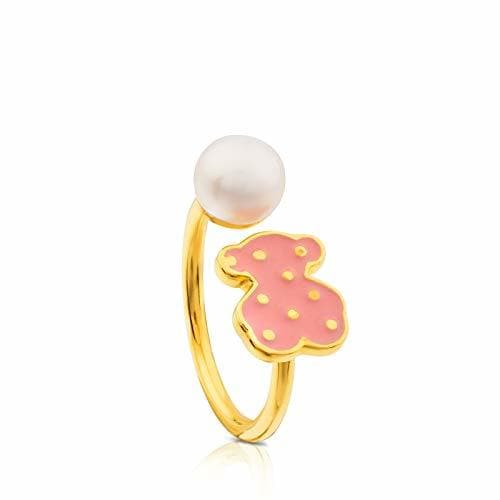 Place Anillo TOUS Face, plata vermeil baño de oro de 18kt con esmalte