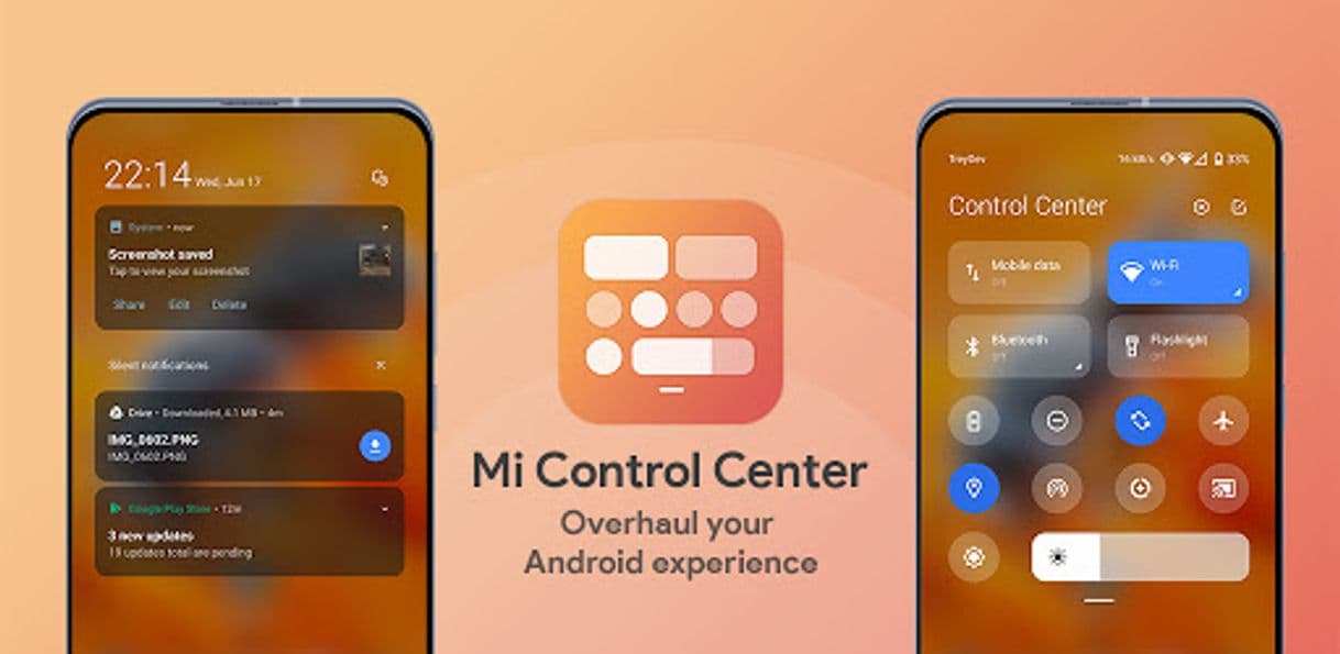 App Mi Control Center: Notifications and Quick Actions 