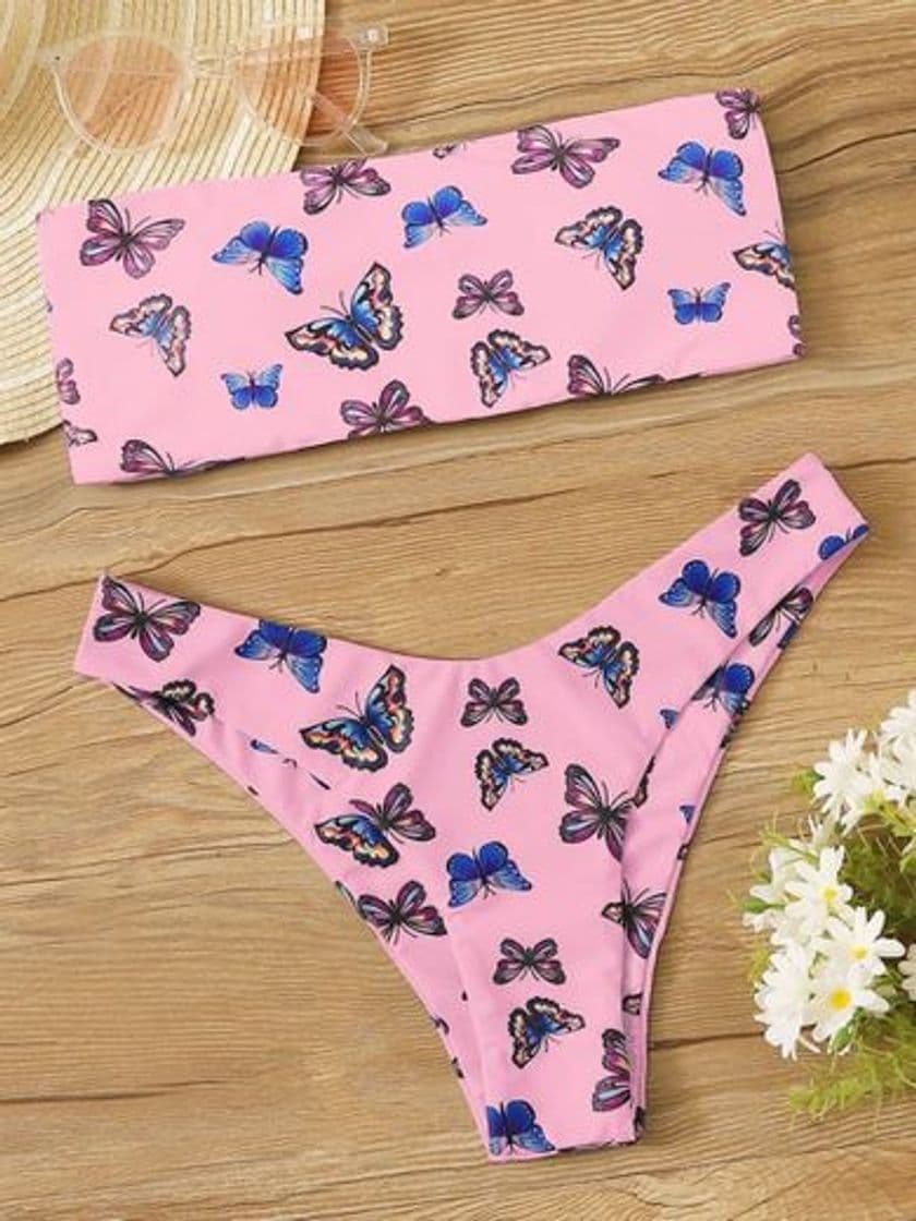 Moda Bikini con estampado de mariposa