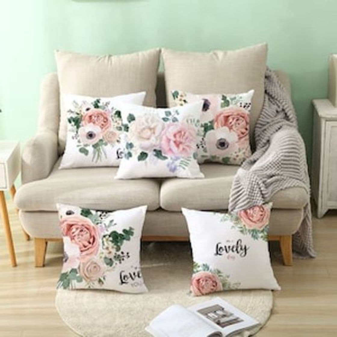 Moda One Piece Cushion Case Comfortable Simple Rose Pattern Soft 