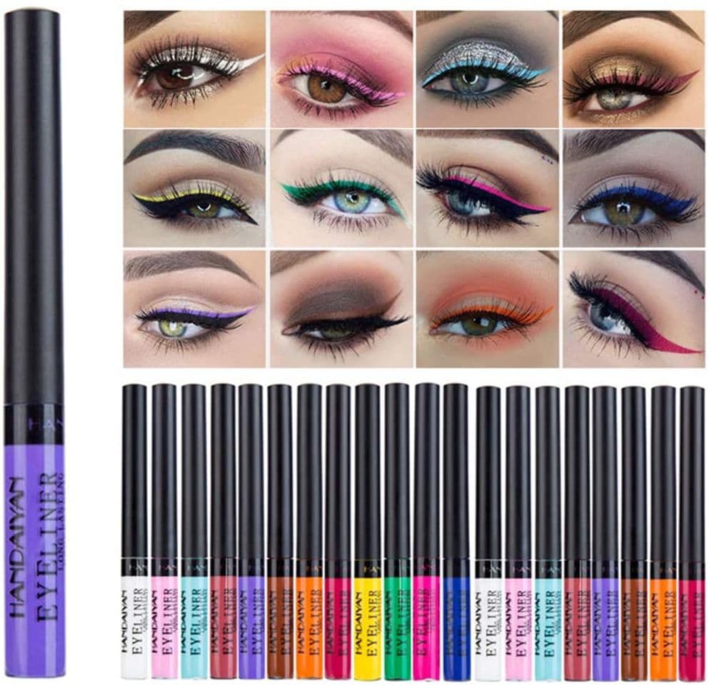 Product Lurrose 12pcs Rainbow Colors Liquid Glitter Eyeliner de larga duración a prueba