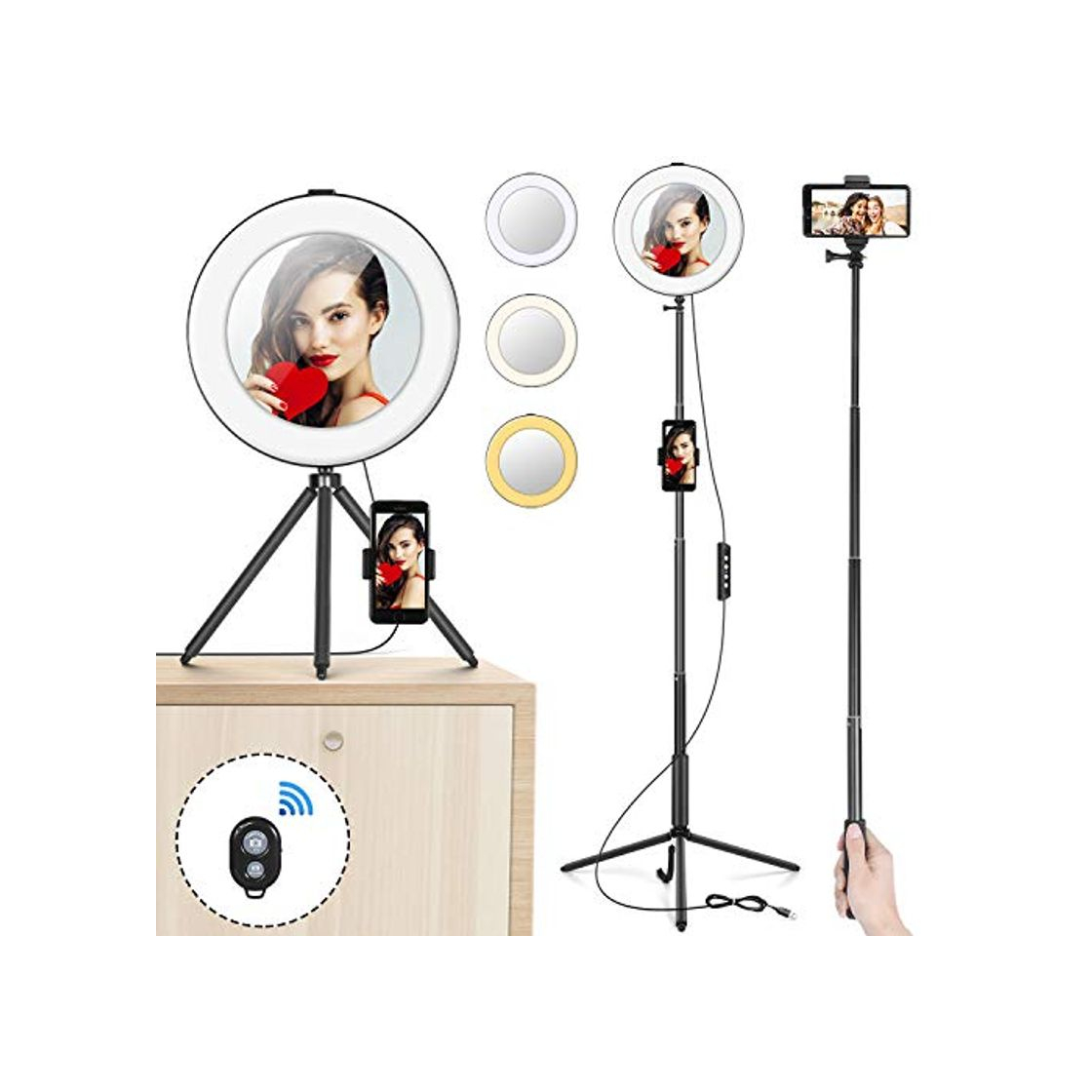 Electrónica Anillo de Luz 8" MACTREM Aro de Luz LED Regulable para Selfie