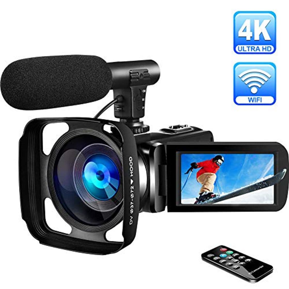 Product Videocámara 4K Videocamara Ultra HD WiFi Videocámara Digital con Micrófono Full HD