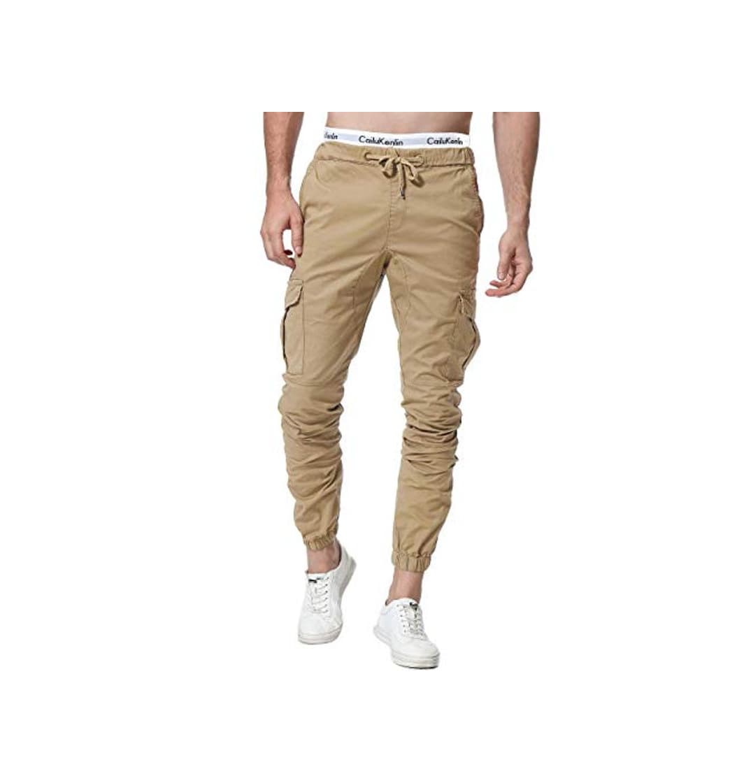 Fashion ZOEREA Pantalones Hombre Casuales Deporte Elásticos Joggers Largos Pants con Bolsillos Algodón