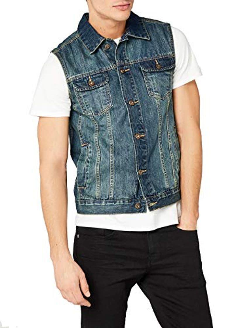 Fashion Urban Classics Denim Vest Chaleco, Azul