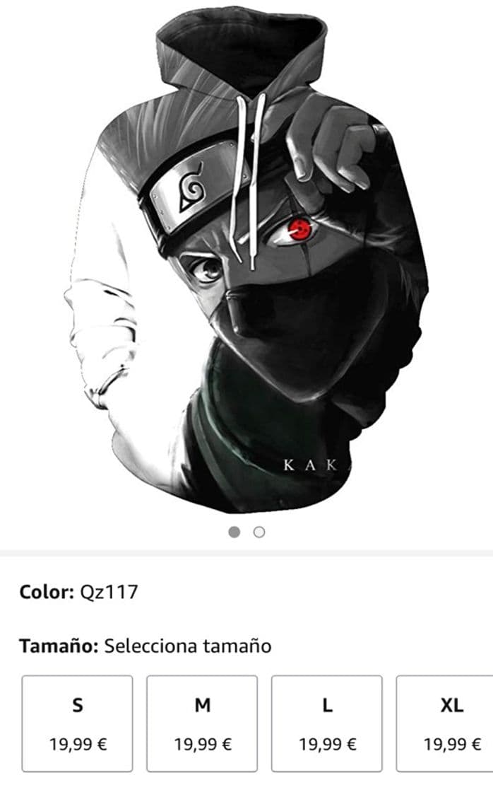 Fashion Sudaderas Naruto Hombres Kakashi Todas las Tallas