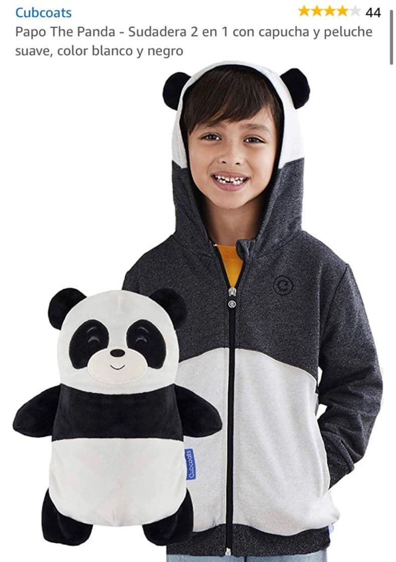 Fashion 
Papo The Panda - Sudadera 2 en 1 con capucha y peluche suav