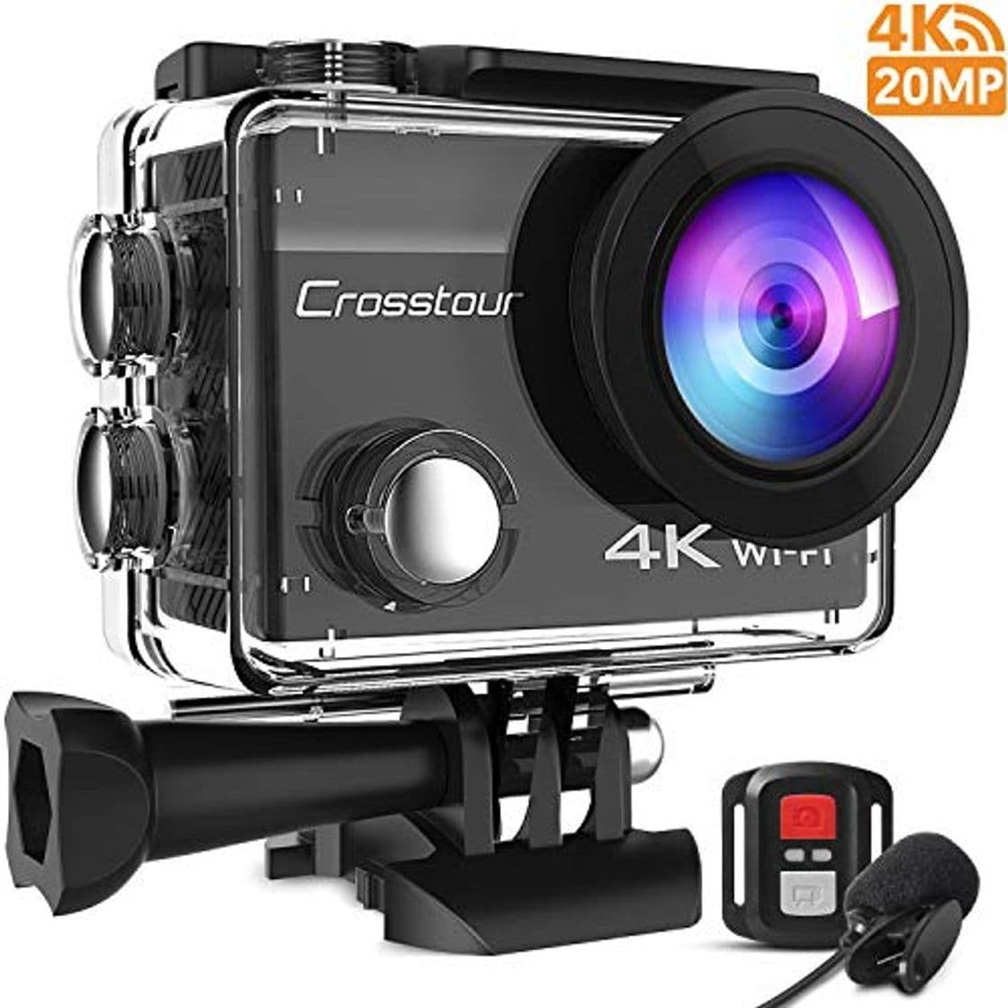 Electronic Crosstour Cámara Deportiva 4K 16MP WiFi Cámara Acción Acuática Agua de 40M