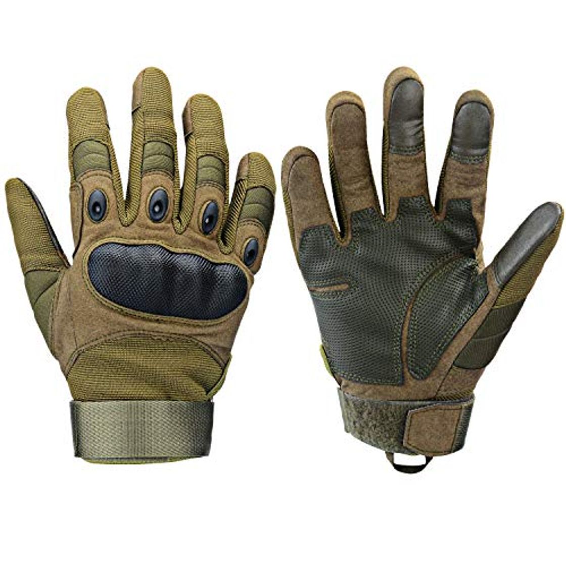 Producto Xnuoyo Goma nudillo Duro Dedo Completo y Medio Dedo Guantes Guantes Protectores Guantes de Pantalla táctil para Motocicleta Ciclismo Caza Escalada Acampar Ejercito Verde L