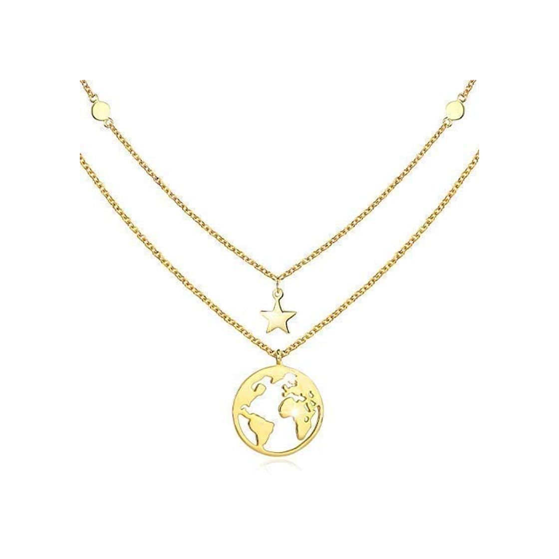 Producto Collar de oro con colgante de tierra para mujeres regalo para niñas