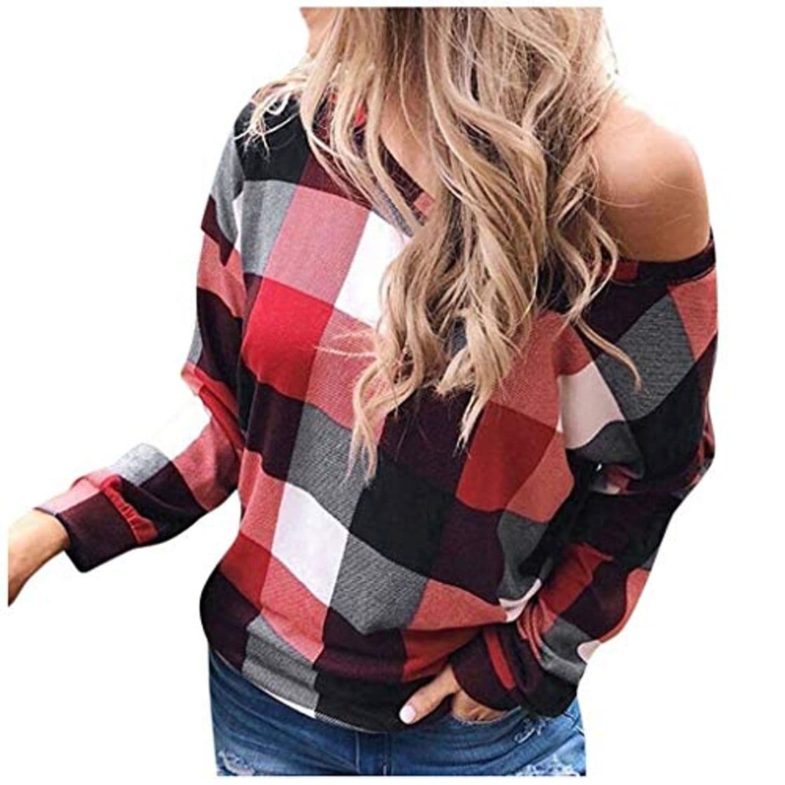 Producto Luckycat Cuadros Impresión Blusas Mujer Tallas Grandes Manga Larga Casual Elegantes Ofertas