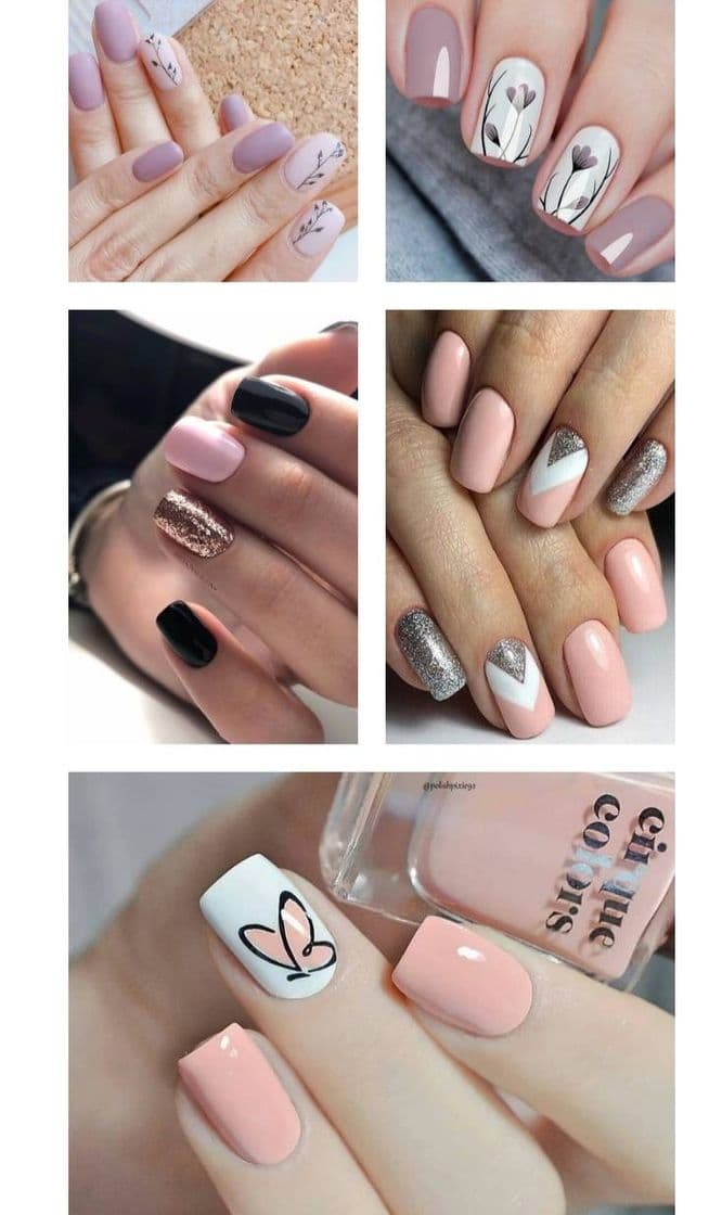 Moda Uñas cortas con diseños sencillos.