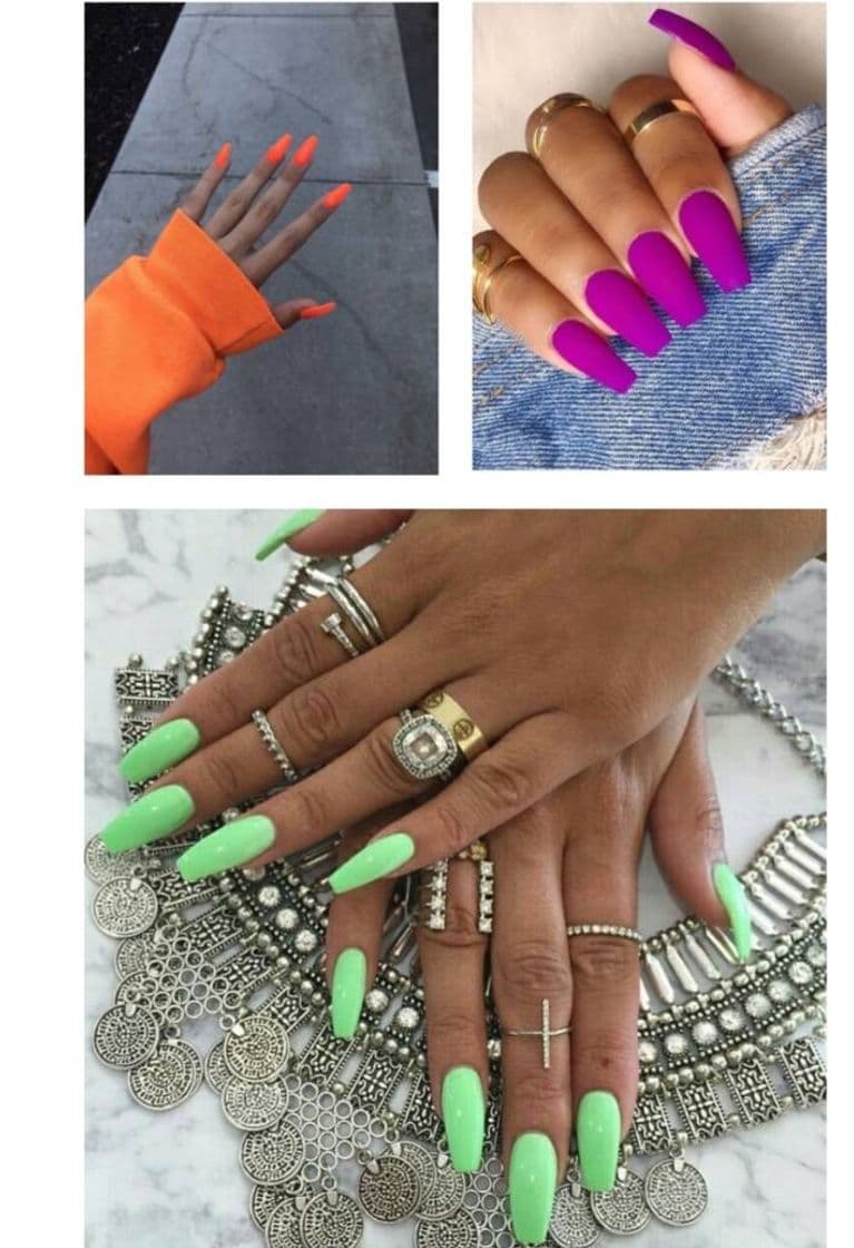 Moda Uñas colores neón.