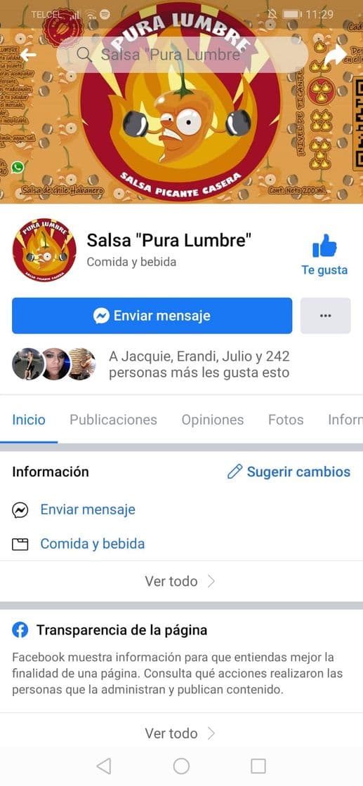 Producto Salsa "pura lumbre" 