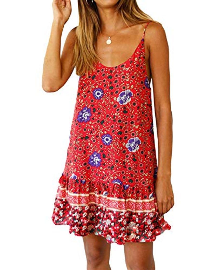 Producto Kidsform Vestido Mujer Vestido de Playa de Verano Manga Vestido Mini Mujer