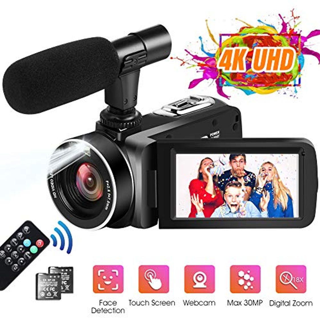 Producto Videocamara 4K Videocámara Ultra HD 30MP 18X Zoom Digital Videocámara Videograbadora con