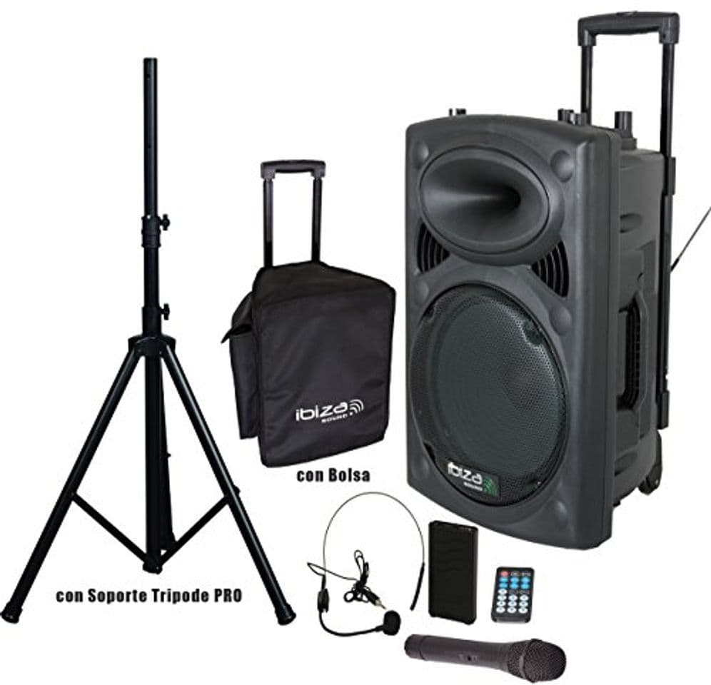 Product Ibiza Sound PORT15VHF-BT Altavoz 15" Bluetooth con batería