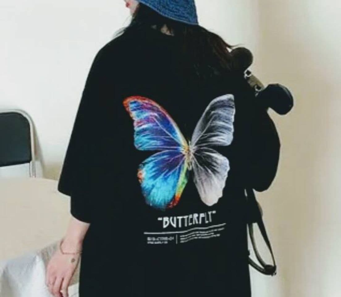 Moda Camisa Butterfly Print T-Shirt