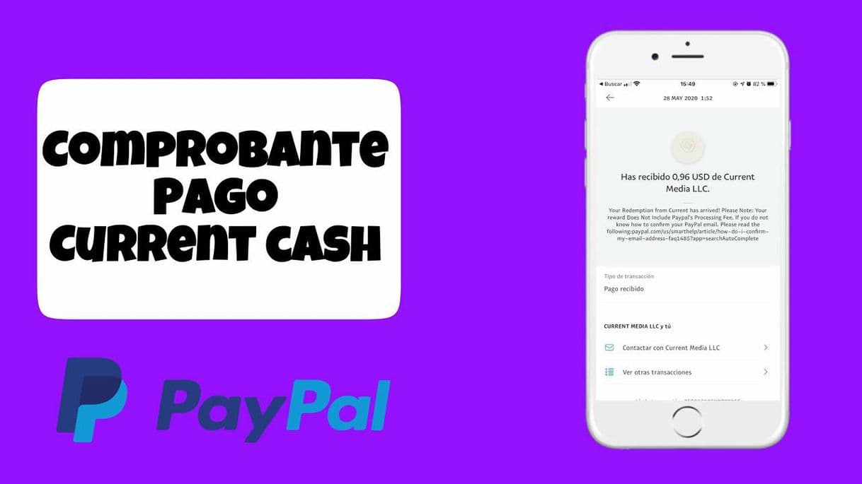 Fashion COMPROBANTE DE PAGO 💵🤑🙆‍♂️| CURRENT | APP | 2020 | PAYPAL