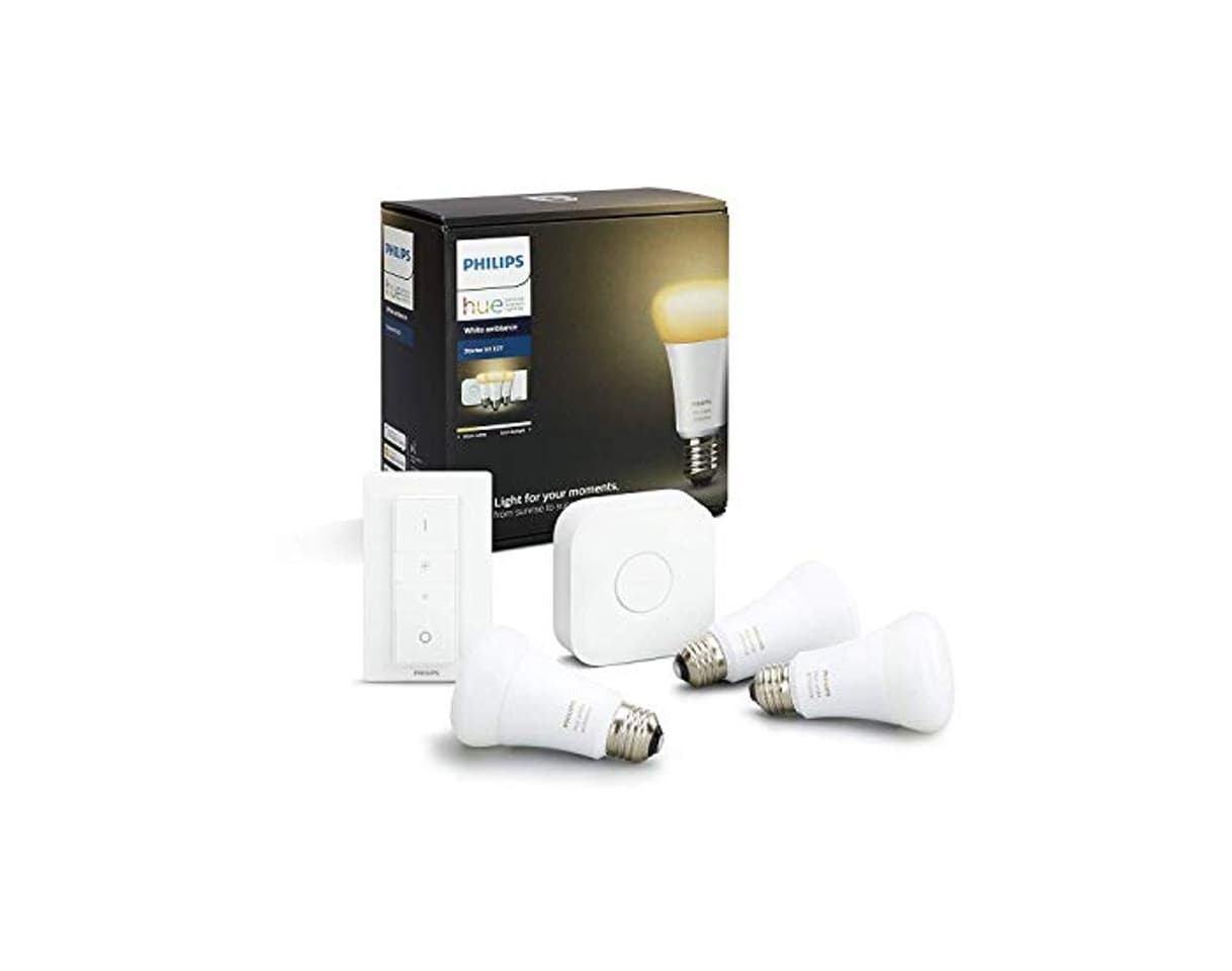 Producto Philips Hue White Ambiance - Kit de 3 bombillas LED E27 con