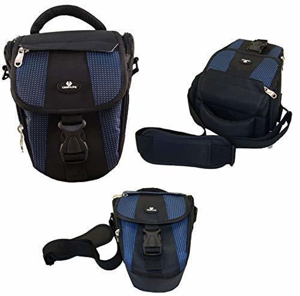 Place Case4Life Negro/Azul Funda Bolsa para cámaras réflex para Nikon SLR D Serie