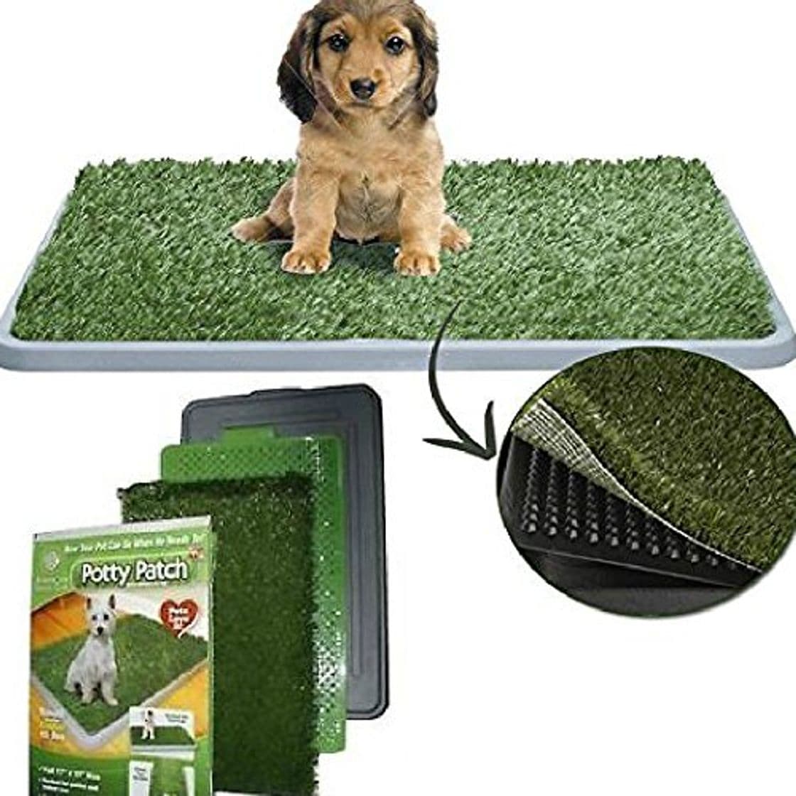 Producto Dobo® yacija MAXI inodoro para perros y gatos con cachorros de tamaño de pasto sintética absorbente Potty Ideal para entrenamiento de red