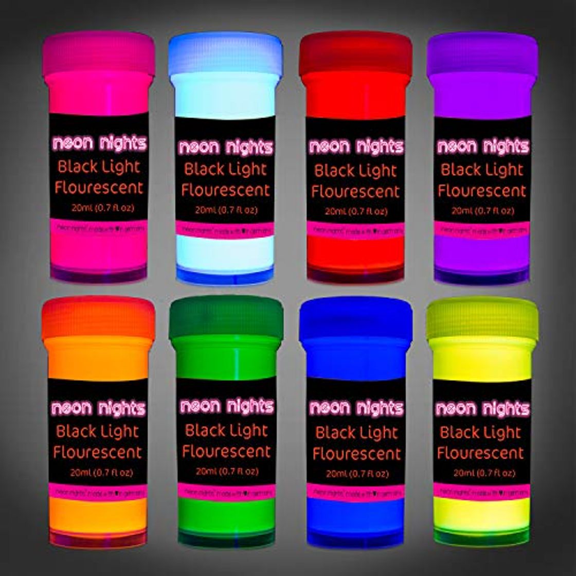 Producto neon nights 8 x Pintura Luz Negra Pintura UV Neón Flourescente