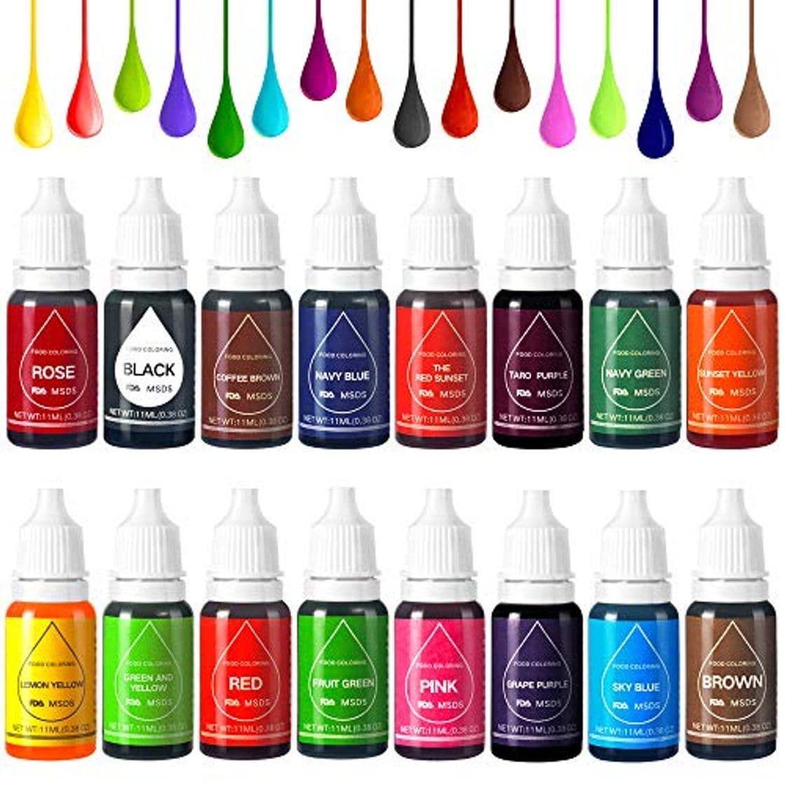 Product Colorante Alimentario Liquido Food Dye Coloring Set 16x11ml