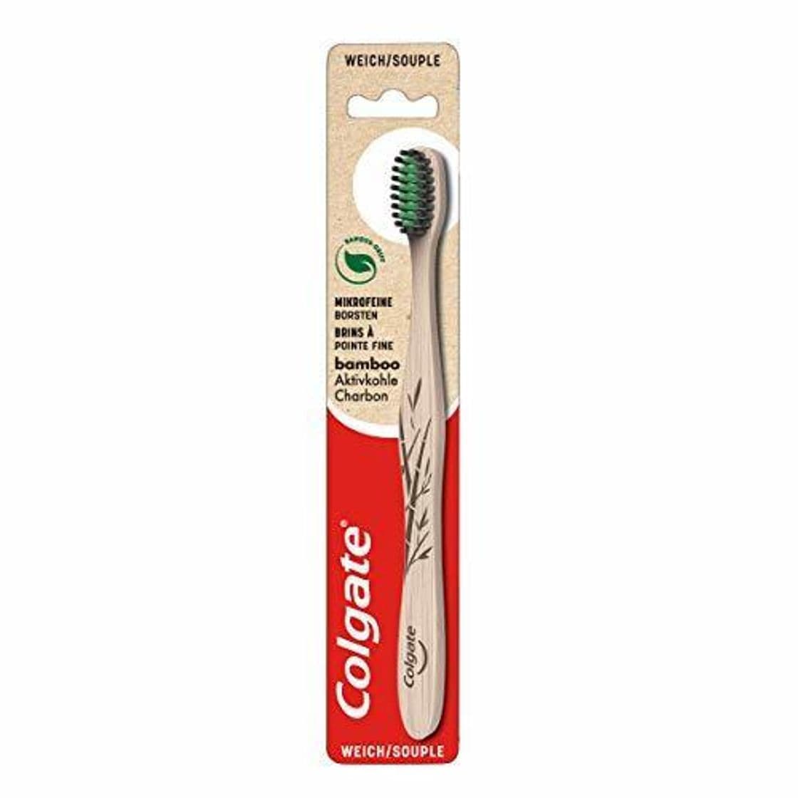 Belleza Colgate Bamboo - Cepillo de dientes de carbón activo