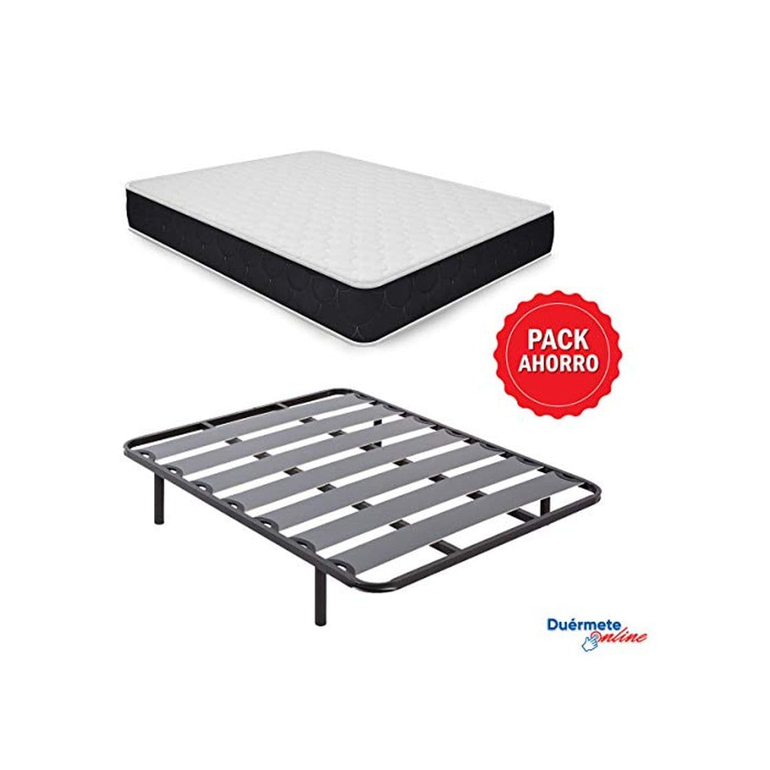 Producto Duérmete Online - Pack Ahorro Cama Completa con Colchón Viscoelástico Pocket Visco