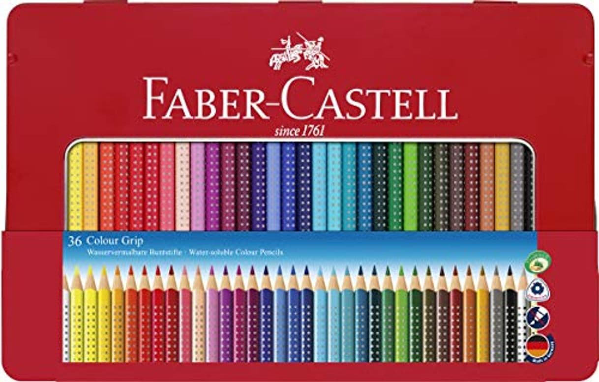 Product Faber-Castell 112435 - Estuche de metal con 36 lápices triangulares