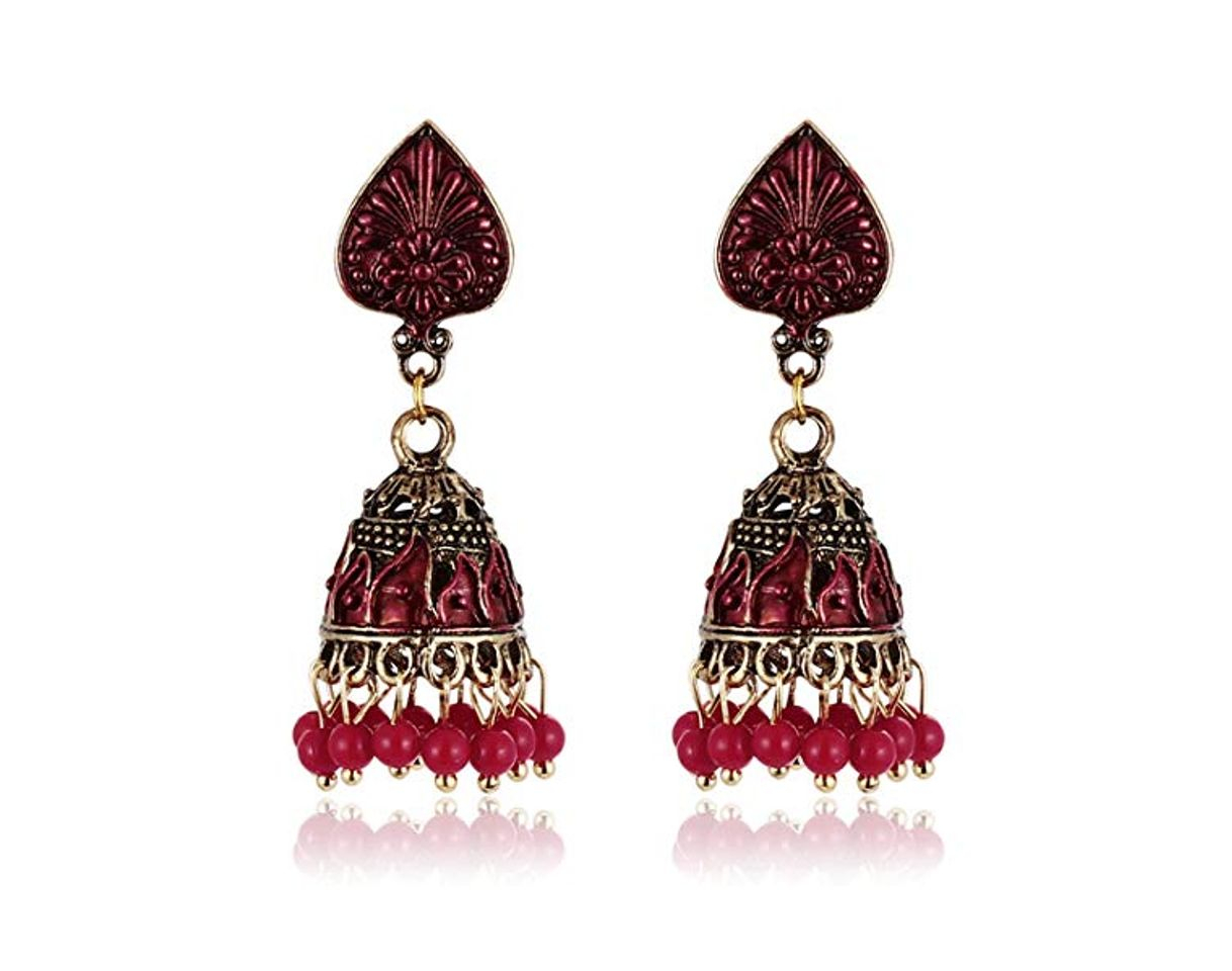 Product Pendientes de mujer vintage étnico hueco flor gitana campana colgante aretes hindú joyería trible pendientes