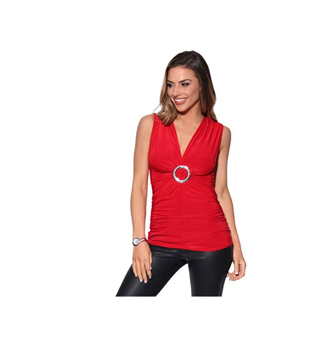 Producto KRISP Top Mujer Original Elegante Camiseta Fruncido Blusa Tallas Grandes Camisa Fiesta,