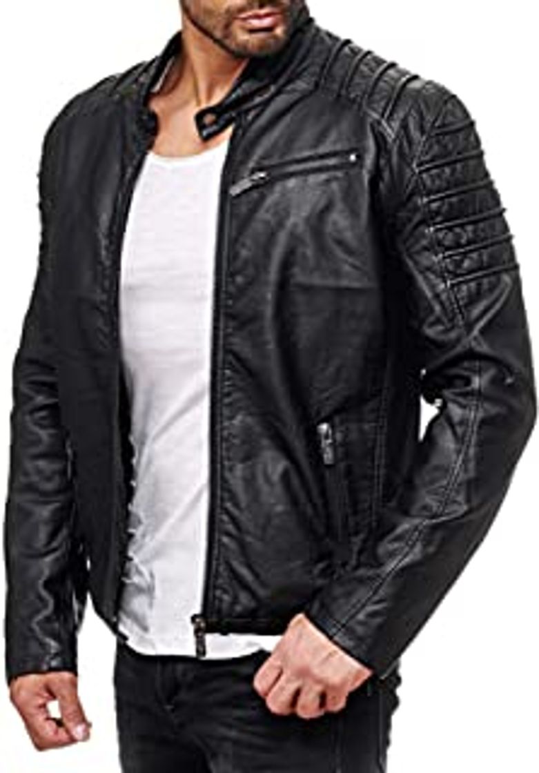 Fashion Red Bridge Chaqueta Calida con Capucha de Invierno Casual Acanalado para Hombre Negro