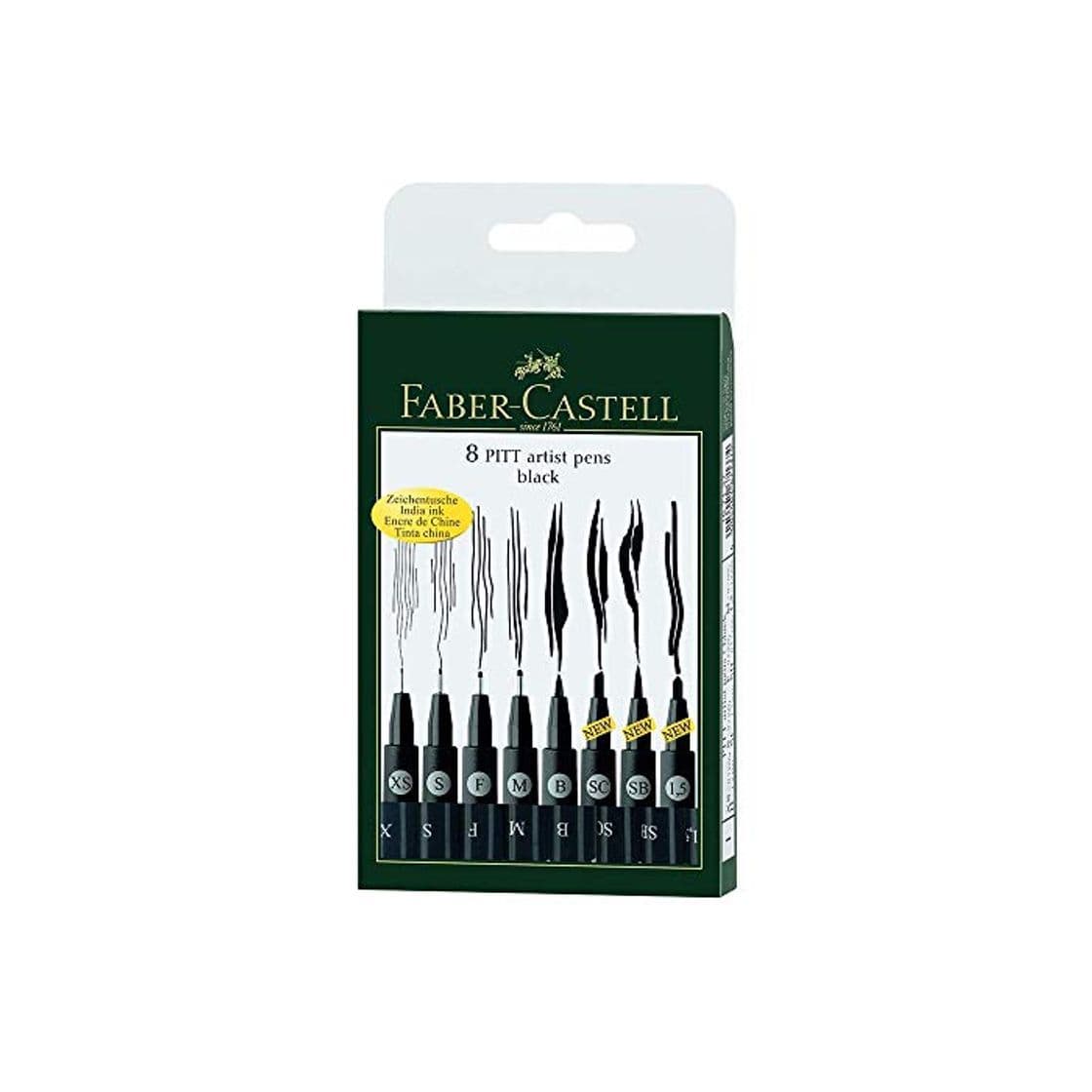 Producto Faber-Castell 167137 - Pack de 8 rotuladores Pitt Artist Pens Black