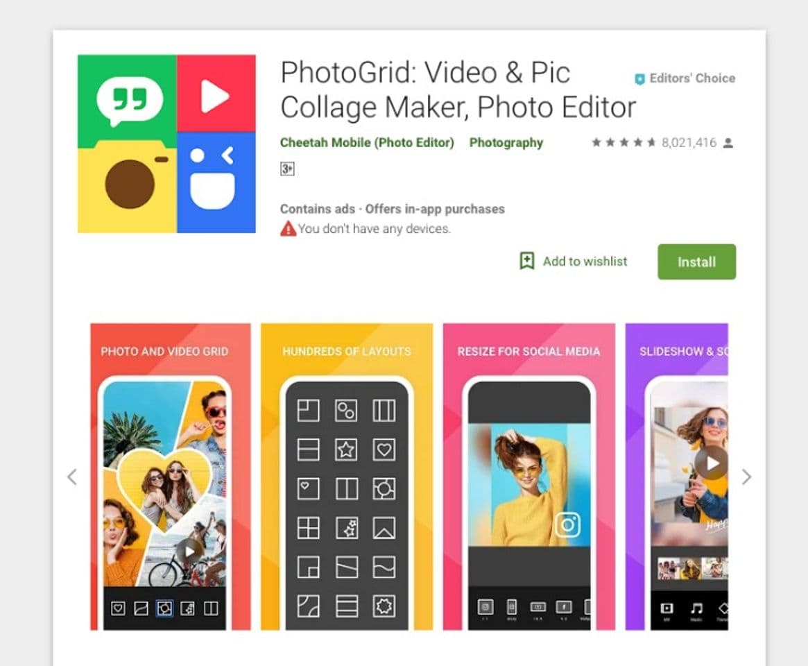 App PicCollage Video & Grid Editor