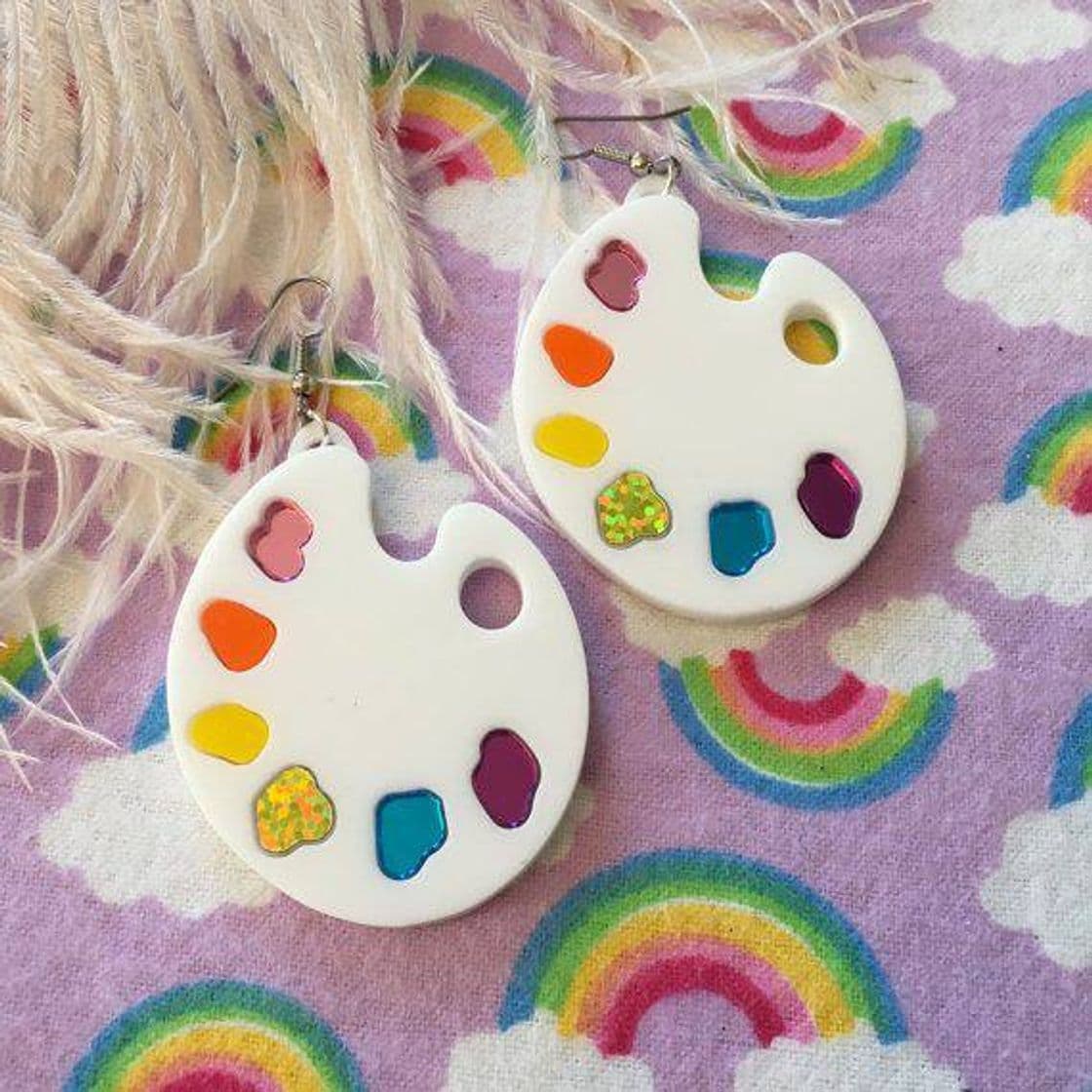 Moda Aretes de paleta pintura 🎨