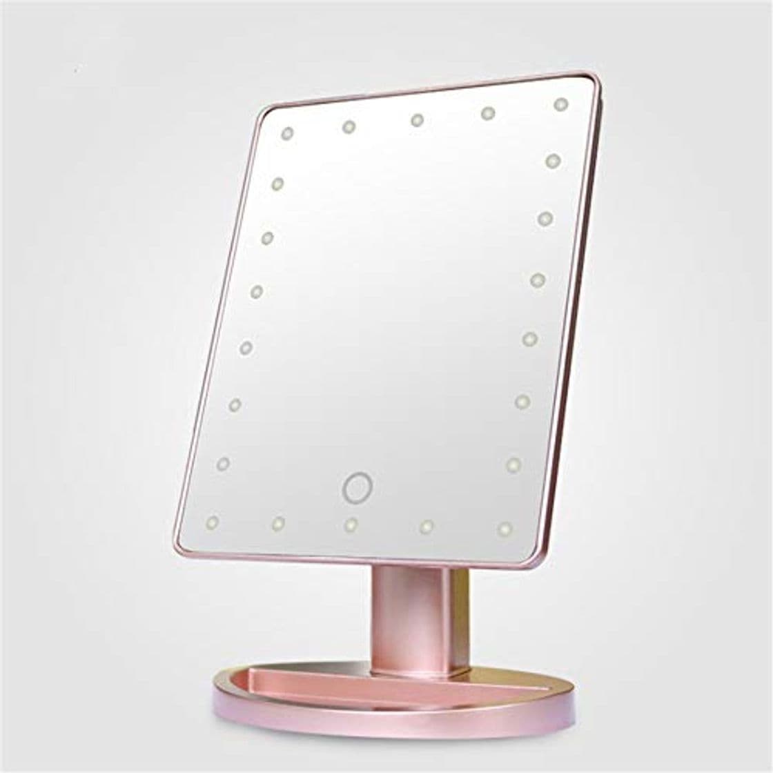 Product Espejo de mesa cosmético iluminado Espejo de vanidad de maquillaje con pilas de Led con luces Espejo iluminado con pantalla táctil Atenuación 180 ° Rotación ajustable Negro Blanco Rosa Espejo de maqui