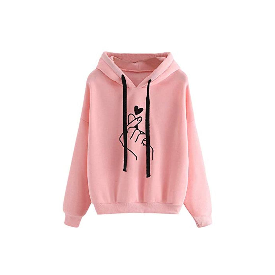 Fashion K-youth Sudadera con Capucha de Manga Larga con Estampado de Corazones para