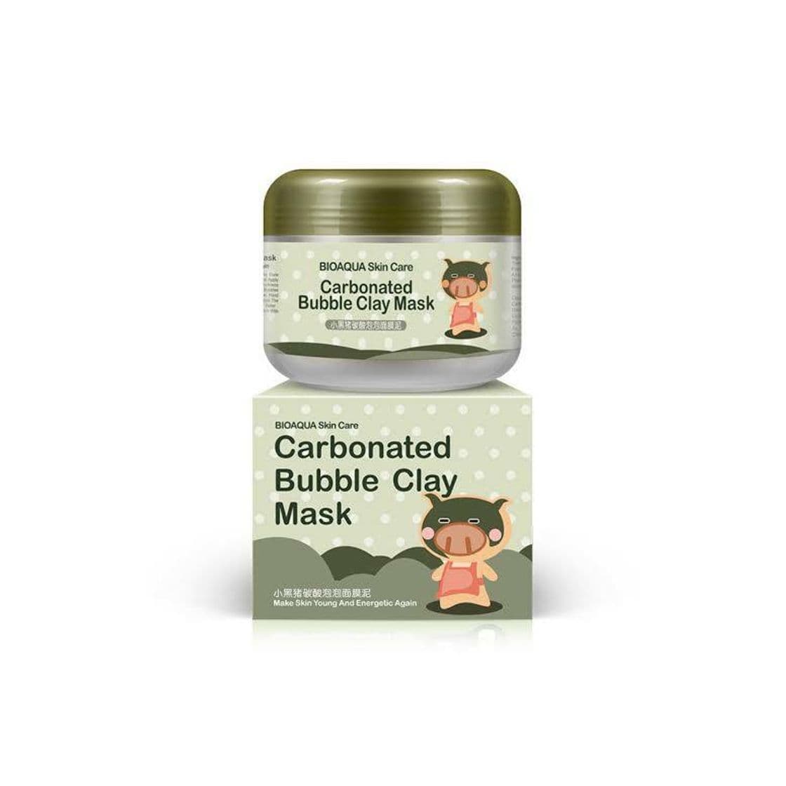 Producto DELOVE BIOAQUA Kawaii Black Pig Carbonated Bubble Clay Mask Invierno Limpieza Profunda Hidratante Cuidado de la Piel