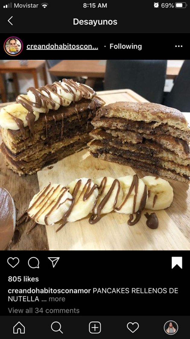 Moda Pancakes rellenos de Nutella 