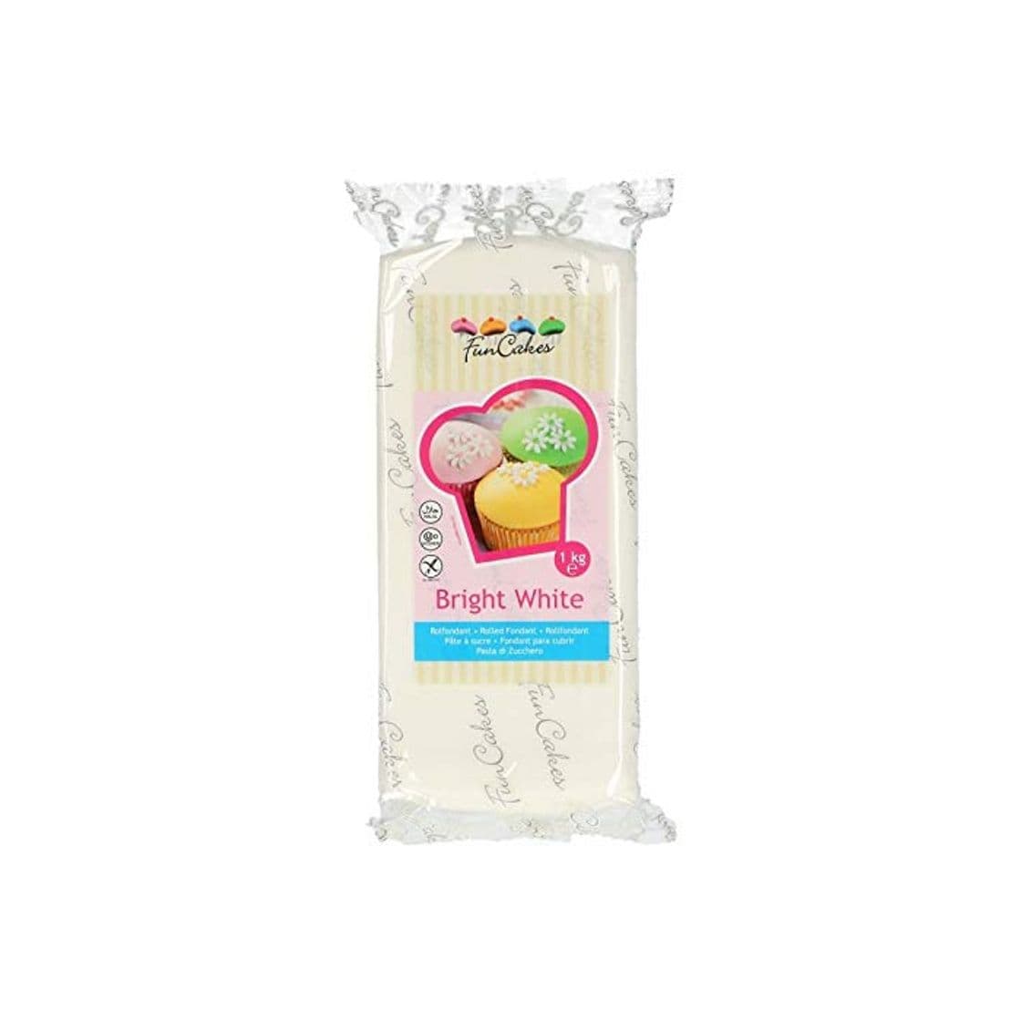 Producto FunCakes Fondant para Cubrir Tartas, Cupcakes, Galletas o Modelar color Extra Blanco