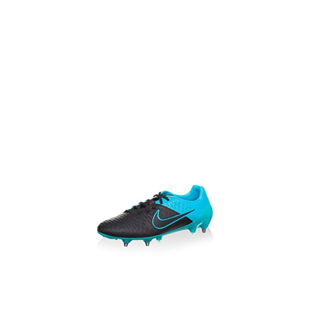 Fashion NIKE Magista Opus Leather SG-Pro Botas de fútbol, Hombre, Negro/Turquesa, EU 41